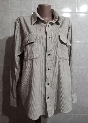 Н м -  удлиненная вельветовая рубашка, классная. р.  48-50