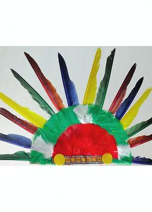 Головний убір індіанця карнавальний, перо, картон