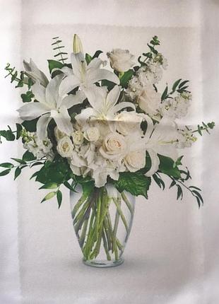 Схема для вышивки лентами,гладью розы и лилии. тм шелковый сад