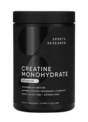 Sports research, креатин моногідрат, без смакових добавок, 500 г