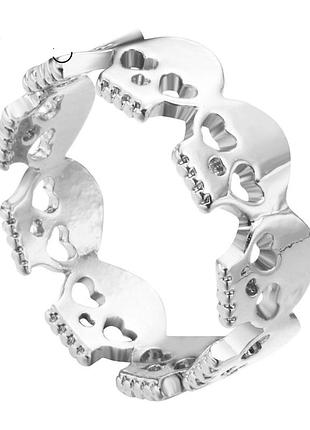 Срібляста каблучка з черепами розмір 17