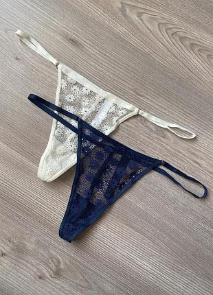 Мереживні трусики стрінги комплект primark