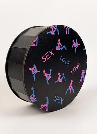 Подарочная коробка черная круглая "камасутра"