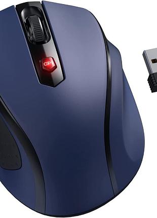 Беспроводная мышь wireless optical mouse, 2.4ghz, 800-2400 cpi, синяя, d-09