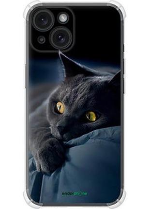 Чохол на iphone 15 димчастий кіт "825sp-3075-7673"