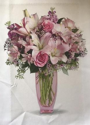 Схема для вышивки лентами,гладью розы и лилии. тм шелковый сад