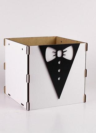Подарочная коробка "смокинг" 3 белый