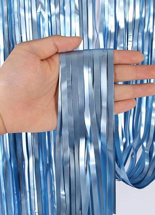 Дождик для фотозоны матовый 3 м на 1 м голубой