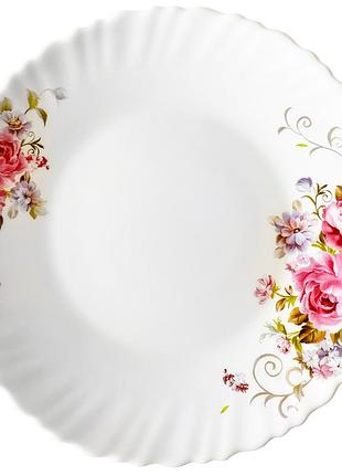 Розовый букет, wave, тарелка десертная, v-190pb, vittora, 190 мм