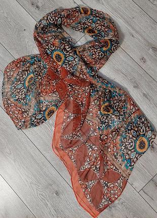 Воздушный шифоновый шарфик  в анималистический цветочный принт avon(92 см на 180 см)