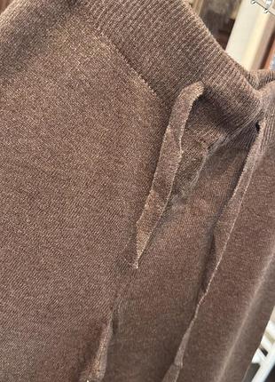 Трикотажні теплі штани палаццо високої якості в 3-х кольорах: коричневий, чорний, сірий