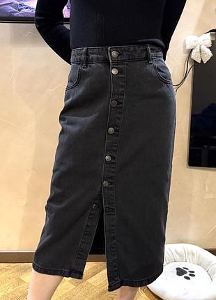 Жіноча довга джинсова спідниця