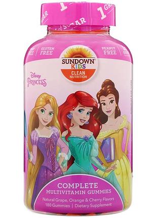 Sundown naturals kids, полноценный комплекс витаминов в жевательных таблетках, «диснеевская принцесса»,