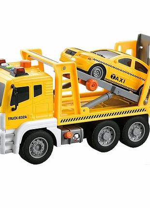 Детский эвакуатор с машинкой инерционный свет звук