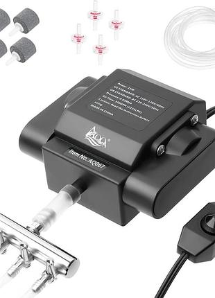 Мощный насос для аквариума aqqa aq067, 10w на 4 выхода, для прудов и гидропоники (английская розетка)