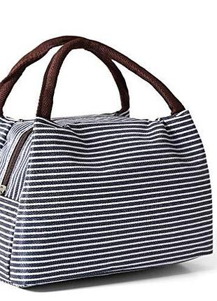 Маленькая женская сумка чёрная с белой полосой