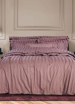 Постельное белье purple elite сатин страйп meriset - семейное на резинке евро