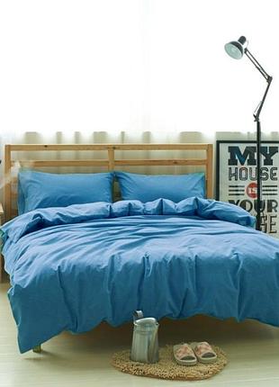 Постельное белье из льна ультрамарин семейный