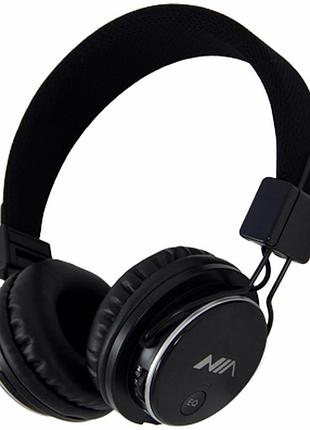 Беспроводные наушники с fm радио и mp3 плеером microsd nia mrh-8809s черные