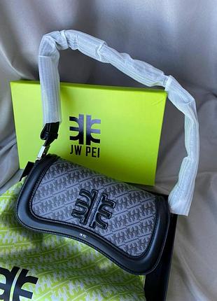 Сумка жіноча jw pei сіра, сумочка через плече, крос боді шкіряна