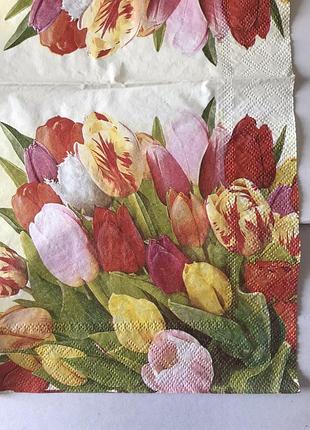 Серветка декупажна 33*33см тюльпани.квіти. 3 шари, тм каtrin