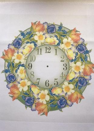 Схема для вышивки лентами,гладью основа циферблат часов сlock-546 тм шелковый сад