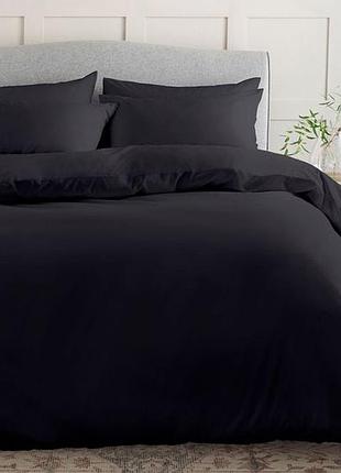 Постільна білизна чорний ранфорс meriset - полуторний на резинці
