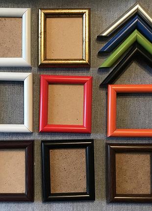 Багетная фоторамка 7х9 см (окно 6х8 см) или ваш размер .стекло,двп,крепление