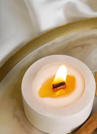 Cоевая свеча с эфирными аромамаслами в гипсовом кашпо smart 5х4см fresh & amber