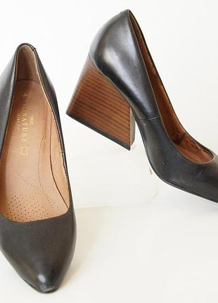 Туфлі на широкому підборі next, натуральна шкіра