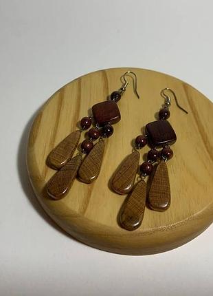 Серьги деревянные 19, серьги украшения, серьги из дерева