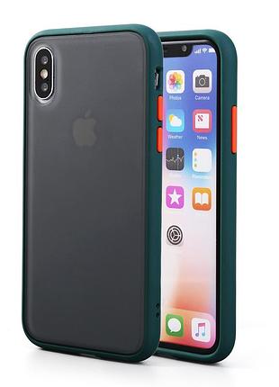 Айфон iphone xs max захисний зелений чохол likgus hard case