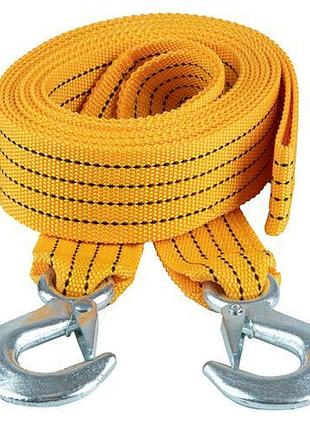 Трос буксирувальний st205/tp-205-3-1 3т стрічка 46мм х 4,5м жовтий/гак/блістер