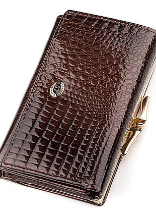 Гаманець жіночий st leather 18372 (s1201a) лакована шкіра коричневий