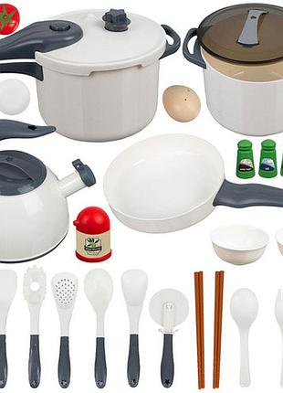 Набір пластмасового посуду та аксесуарів для дитячої іграшкової кухні 32 елементи kruzzel 26330 польща