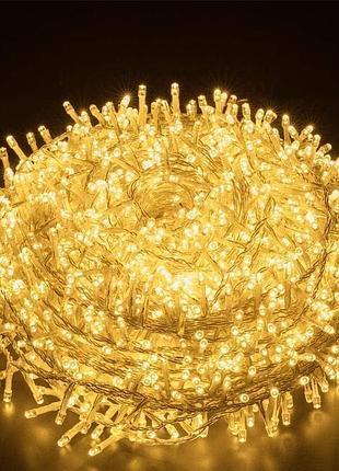 Гирлянда elegear 50м 2000 led работающих от сети с 8 режимами водонепроницаемая ip44 (англ розетка) б/у
