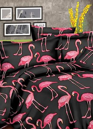 Постельное белье жатка фламинго двуспальный евро