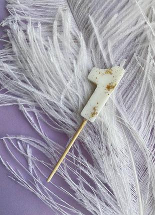 Свеча для праздничного торта из соевого воска, красивые свечи-цифры с декором 1