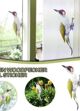 Виниловая наклейка на окно дятел, декор для дома, размер наклейки 17 на 9 см