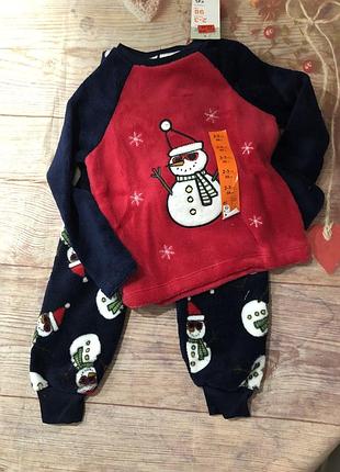 Флісова піжама новорічна 2-7 років