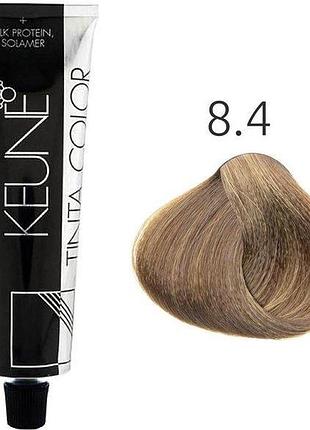 Устойчивая краска для волос keune tinta color 8.4 light copper blonde 60 мл