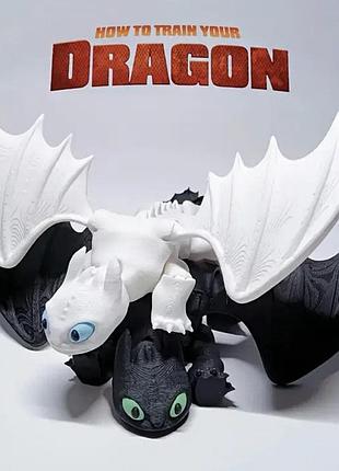 3d фігурка дракон беззубик нічна фурія (toothless) — how to train your dragon