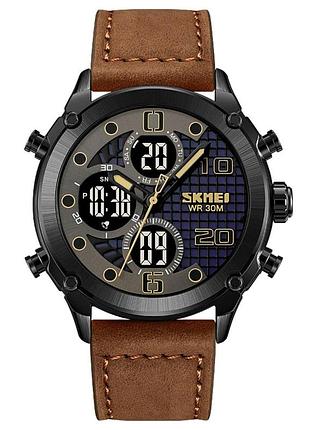 Skmei 1975ldkbnbk dark brown-black leather.