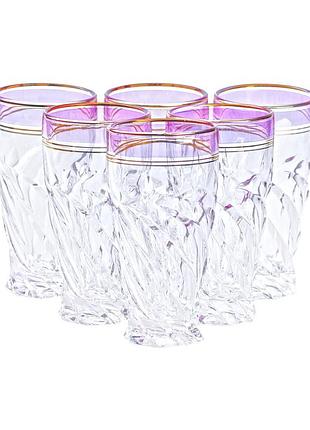 Набор высоких стаканов 6 штук по 250 мл розовый hp566