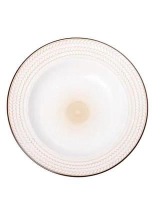 Тарелка суповая круглая фарфоровая 23.5 см белая hp23391
