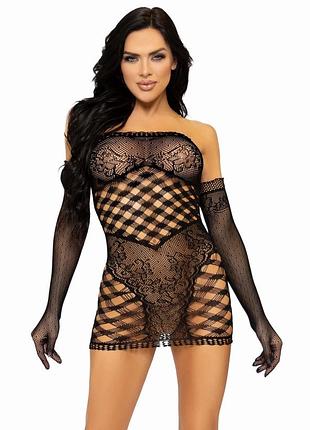 Платье с перчатками leg avenue, черный