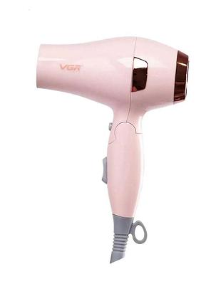 Фен для волосся vgr hpv432 з концентратором 1000 вт рожевий