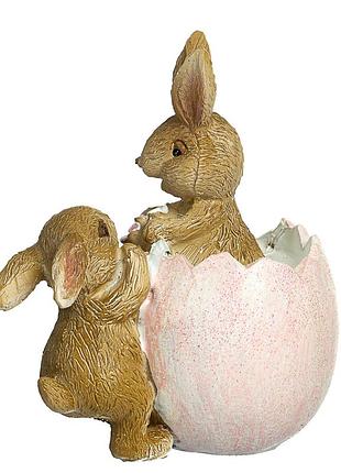 Статуэтка пасхальные кролики 9х10 см 12007-084