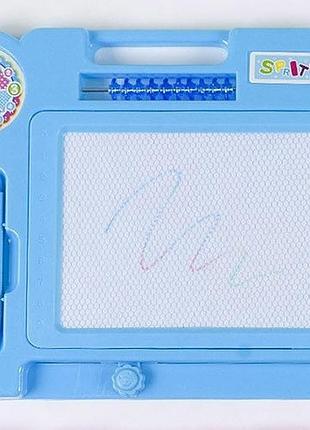 Доска для рисования цветная 27х21х2см со штампами, голубая (с 36496)