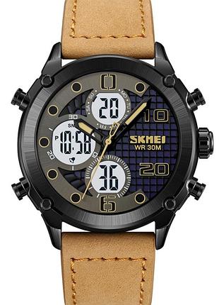 Skmei 1975lltbnwt light brown-white leather.